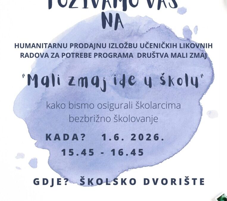 Humanitarna prodajna izložba “Mali zmaj ide u školu”
